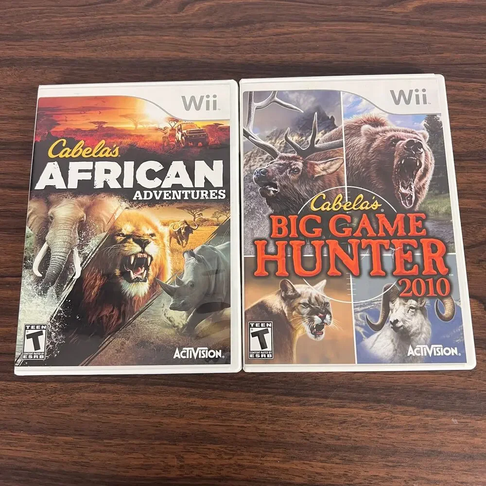 Wii Cabela's Lot 2 Video Games African Adventures Big Game Hunter 2010 Hunting